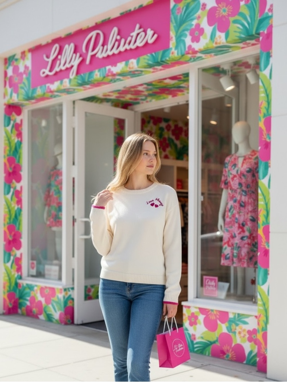 NWT Lilly Pulitzer Coconut Sweater Cream Love Always Knit Preppy Size S